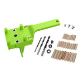 Max Quick Doweling Jig Pocket Hole Jig Locator with Drill Bit and Dowel Green