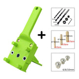 Max Quick Doweling Jig Pocket Hole Jig Locator with Drill Bit and Dowel Green