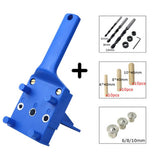 Max Quick Doweling Jig Pocket Hole Jig Locator with Drill Bit and Dowel Blue