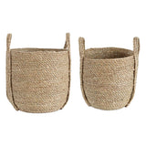 Max Natural Straw Woven Flower Pot Basket Green Plant Holder Cloth Hamper S