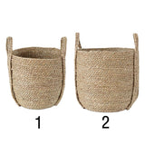 Max Natural Straw Woven Flower Pot Basket Green Plant Holder Cloth Hamper S
