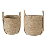 Max Natural Straw Woven Flower Pot Basket Green Plant Holder Cloth Hamper S
