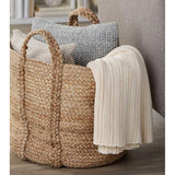 Max Natural Straw Woven Flower Pot Basket Green Plant Holder Cloth Hamper M