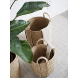 Max Natural Straw Woven Flower Pot Basket Green Plant Holder Cloth Hamper M