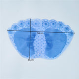 Max 22'' Antislip Bath Shower Mat PVC Toilet Bath Mat Foot Shape Shower Bath Mat