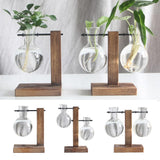 Max Test Tube Flower Vase Wooden Stand for Hydroponic Plant Stand with 1 Vase
