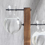 Max Test Tube Flower Vase Wooden Stand for Hydroponic Plant Stand with 2 Vase(A)
