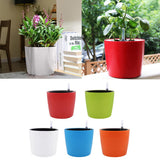 Max 7''Self Watering Planter with Water Level Gauge Decorative Flower Pot White