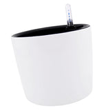 Max 7''Self Watering Planter with Water Level Gauge Decorative Flower Pot White