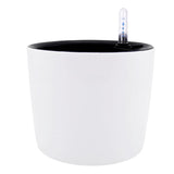 Max 7''Self Watering Planter with Water Level Gauge Decorative Flower Pot White