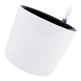 Max 7''Self Watering Planter with Water Level Gauge Decorative Flower Pot White