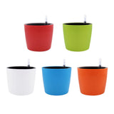 Max 7''Self Watering Planter with Water Level Gauge Decorative Flower Pot White