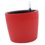 Max 7''Self Watering Planter with Water Level Gauge Decorative Flower Pot Red