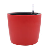Max 7''Self Watering Planter with Water Level Gauge Decorative Flower Pot Red