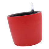Max 7''Self Watering Planter with Water Level Gauge Decorative Flower Pot Red
