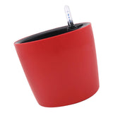 Max 7''Self Watering Planter with Water Level Gauge Decorative Flower Pot Red
