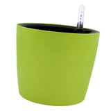 Max 7''Self Watering Planter with Water Level Gauge Decorative Flower Pot Green