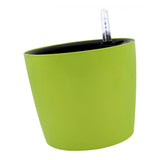 Max 7''Self Watering Planter with Water Level Gauge Decorative Flower Pot Green
