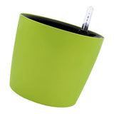 Max 7''Self Watering Planter with Water Level Gauge Decorative Flower Pot Green