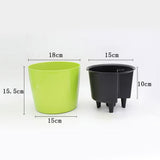 Max 7''Self Watering Planter with Water Level Gauge Decorative Flower Pot Green