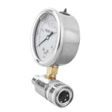 Max Maxb Stainless Steel Pressure Washer Gauge Kit, 3/8 Inch Quick Connect, 6000 PSI