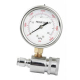 Max Maxb Stainless Steel Pressure Washer Gauge Kit, 3/8 Inch Quick Connect, 6000 PSI