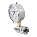 Max Maxb Stainless Steel Pressure Washer Gauge Kit, 3/8 Inch Quick Connect, 6000 PSI