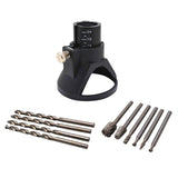 Max Maxb Rotary Multi Tool Cutting Guide Attachment Kit Router Drill Bits 11PCS