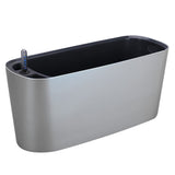 Max Maxb Self Watering Planter Flower Pot Indoor Outdoor Home Garden Decor Silver