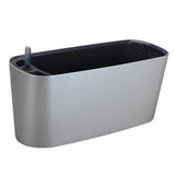 Max Maxb Self Watering Planter Flower Pot Indoor Outdoor Home Garden Decor Silver