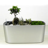 Max Maxb Self Watering Planter Flower Pot Indoor Outdoor Home Garden Decor Silver