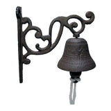 Max Maxb Cast Iron Wall Hanging Bells Bracket Mounts Bell Decor for Outside House 2
