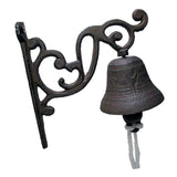 Max Maxb Cast Iron Wall Hanging Bells Bracket Mounts Bell Decor for Outside House 2