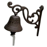 Max Maxb Cast Iron Wall Hanging Bells Bracket Mounts Bell Decor for Outside House 2