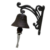 Max Maxb Cast Iron Wall Hanging Bells Bracket Mounts Bell Decor for Outside House 3