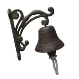 Max Maxb Cast Iron Wall Hanging Bells Bracket Mounts Bell Decor for Outside House 3