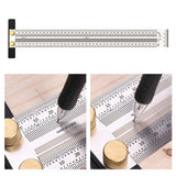 Maxbell Stainless Woodworking Scribe Marking Gauge Ruler Carpenter DIY Tools 400mm