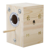 Maxbell Natural Craft Wooden Bird Breeding House Parrot Nest Box Bird Aviary Cage