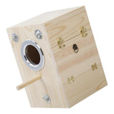 Maxbell Natural Craft Wooden Bird Breeding House Parrot Nest Box Bird Aviary Cage