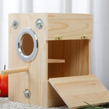 Maxbell Natural Craft Wooden Bird Breeding House Parrot Nest Box Bird Aviary Cage