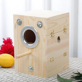 Maxbell Natural Craft Wooden Bird Breeding House Parrot Nest Box Bird Aviary Cage