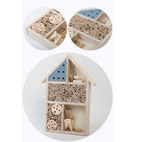 Maxbell Wooden Craft Insect House Insect Bug Hotel Garden Decoration Nest Box Blue