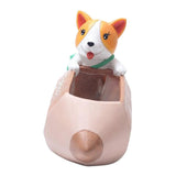 Maxbell Creative Resin Succulent Pot Garden Planter Corgi Figurine Home Decor Pencil