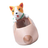 Maxbell Creative Resin Succulent Pot Garden Planter Corgi Figurine Home Decor Pencil