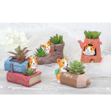 Maxbell Creative Resin Succulent Pot Garden Planter Corgi Figurine Home Decor Pencil