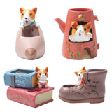 Maxbell Creative Resin Succulent Pot Garden Planter Corgi Figurine Home Decor Pencil
