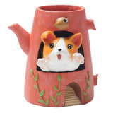 Maxbell Creative Resin Succulent Pot Garden Planter Corgi Figurine Home Decor Kettle