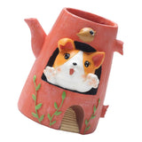 Maxbell Creative Resin Succulent Pot Garden Planter Corgi Figurine Home Decor Kettle