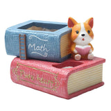 Maxbell Creative Resin Succulent Pot Garden Planter Corgi Figurine Home Decor Book