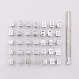 Maxbell 36pcs Leathercraft Metal Letter and Number Stamp Punch Set & Stamping Handle